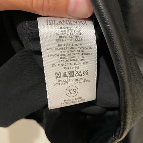 EUC Blank NYC Faux Leather Wrap Jacket Black Sz. XS - Picture 2 of 6